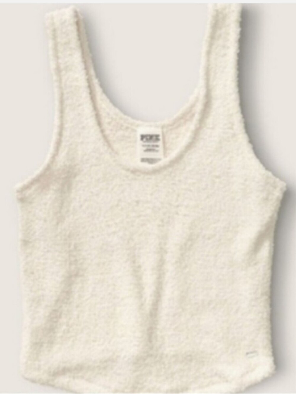 Victoria's secret pink Crop cozy sleep tank CREAM MEDIUM